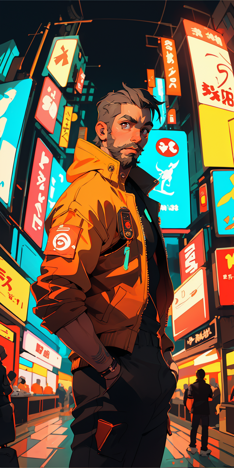 00009-559552434-(masterpiece, best quality), 1boy, muscular, beard, cyberpunk, (blurry, bokeh, fisheye lens), night, looking at viewer, contrast.png